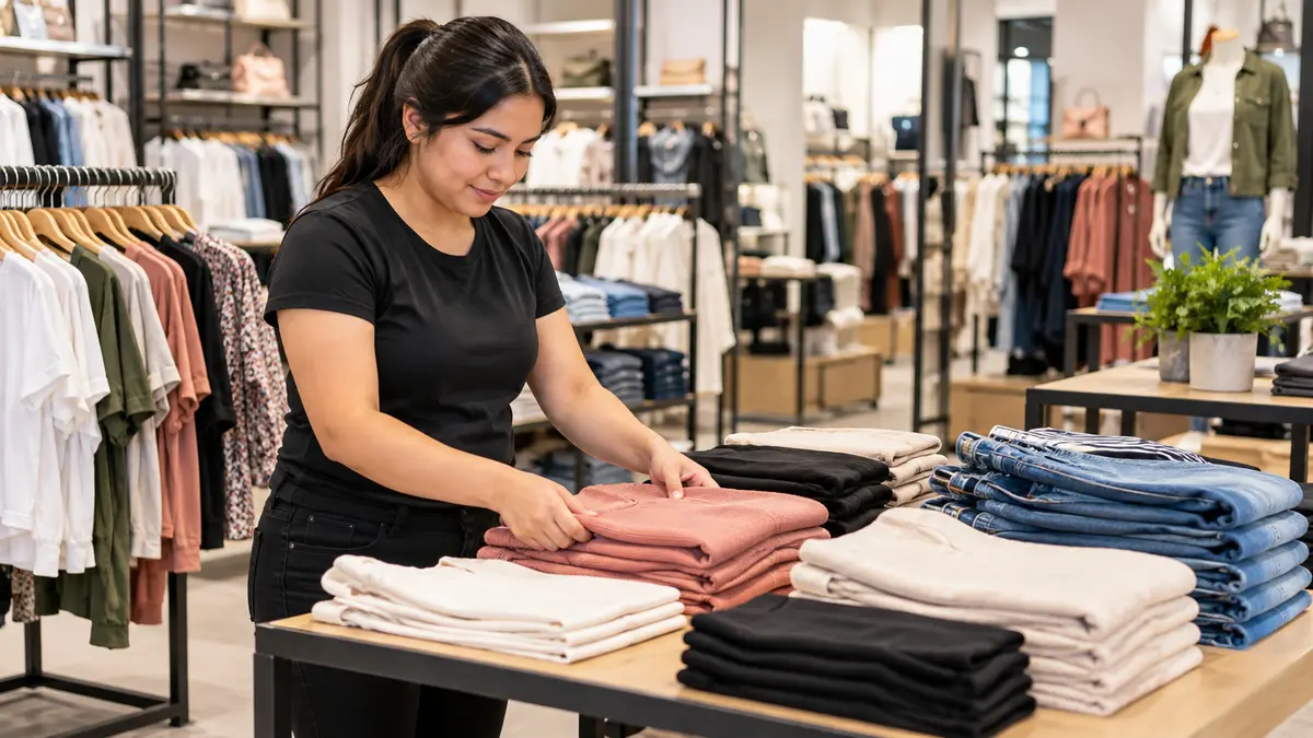 Auxiliar de tienda de ropa: orden, reposición y atención